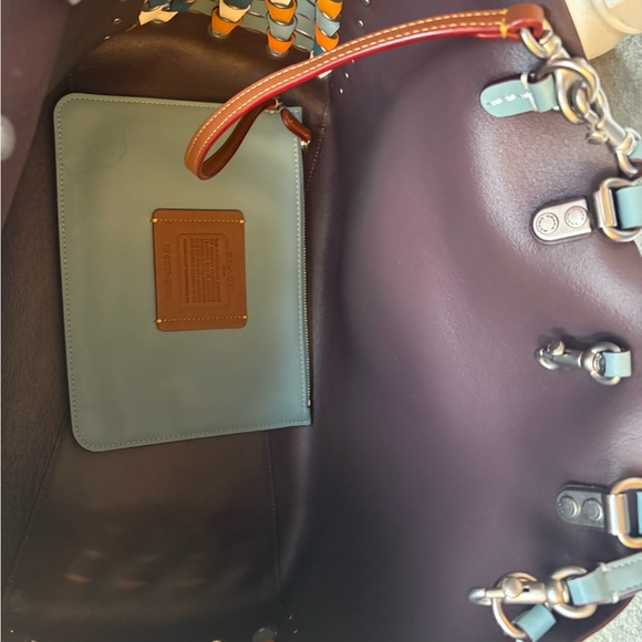 Coach Blue Rogue Tote With Unique Colorful Side Details - Picture 6 of 8